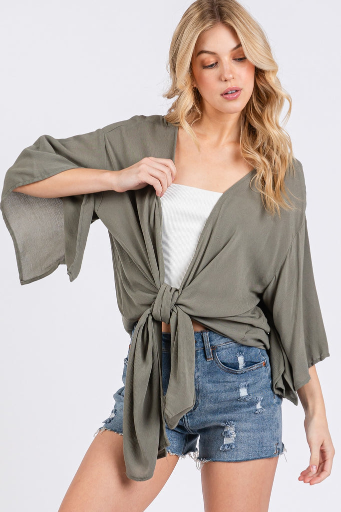 Tie Front Cardigan - D2671