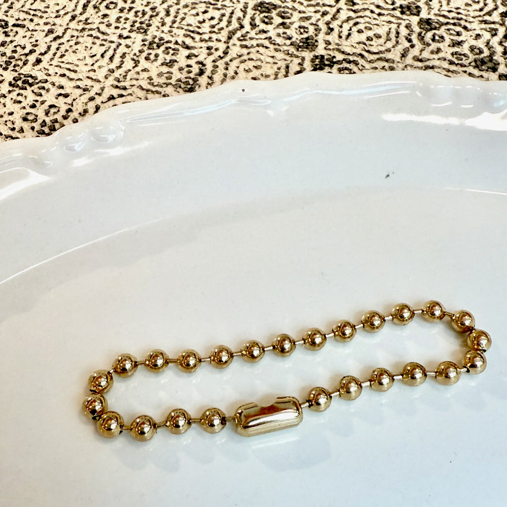 #BR139 - Medium Ball & Chain Gold Bracelet