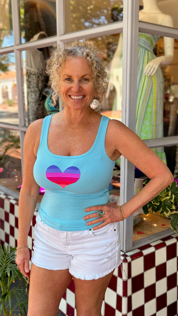 Heart Tank - Sky Blue - Classic Fit