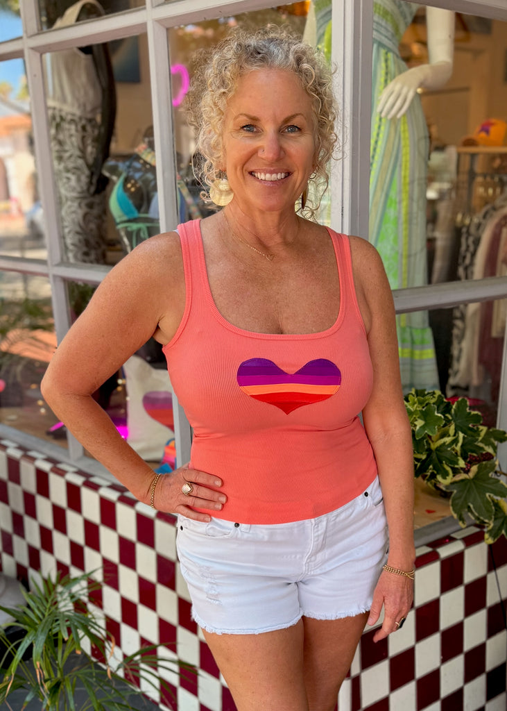 Heart Tank - Coral - Classic Fit