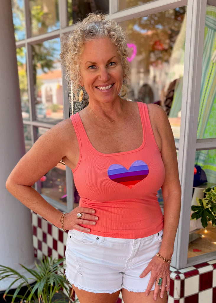Heart Tank - Coral - Classic Fit