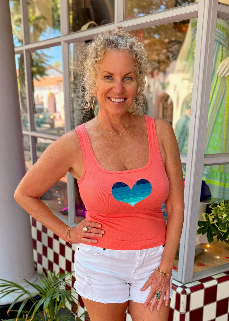 Heart Tank - Coral - Classic Fit