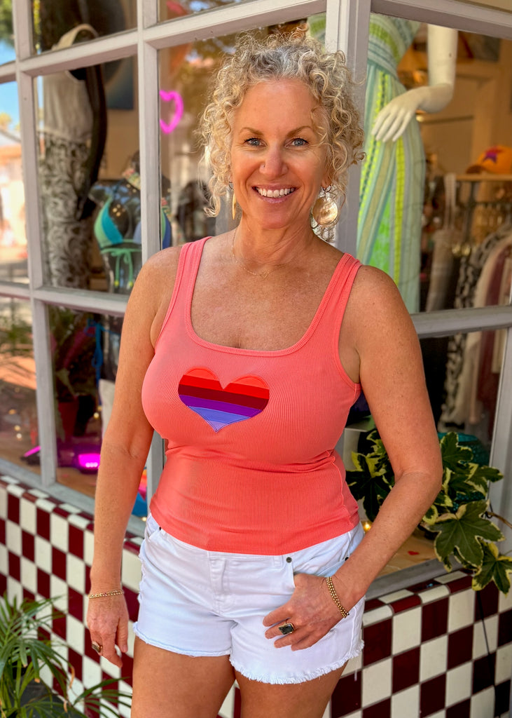 Heart Tank - Coral - Classic Fit