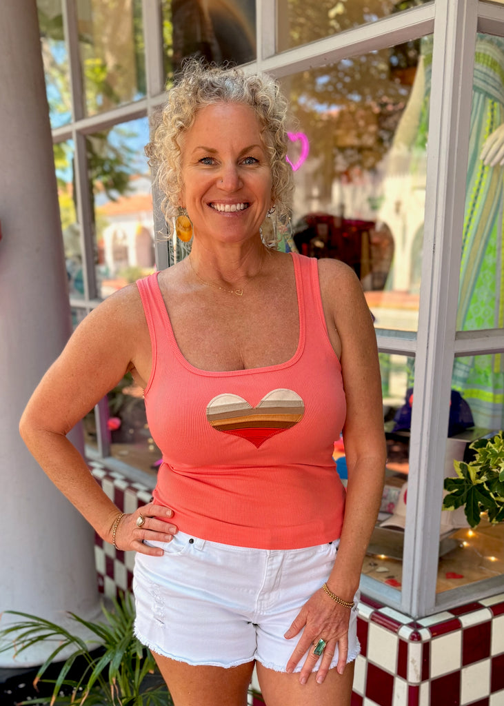 Heart Tank - Coral - Classic Fit