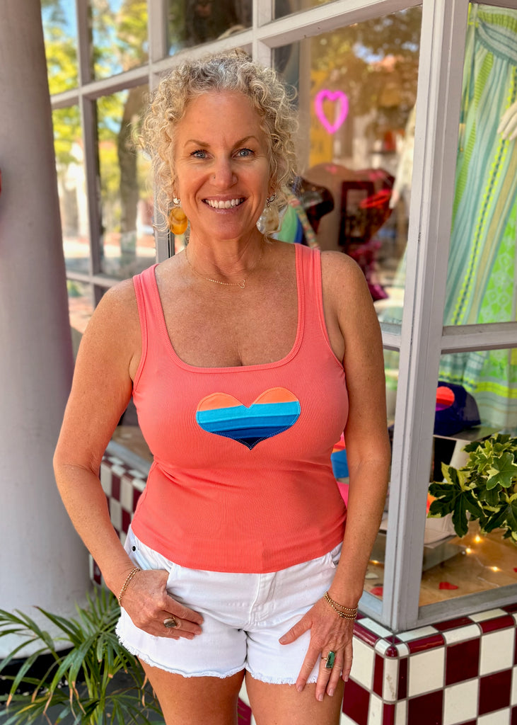 Heart Tank - Coral - Classic Fit
