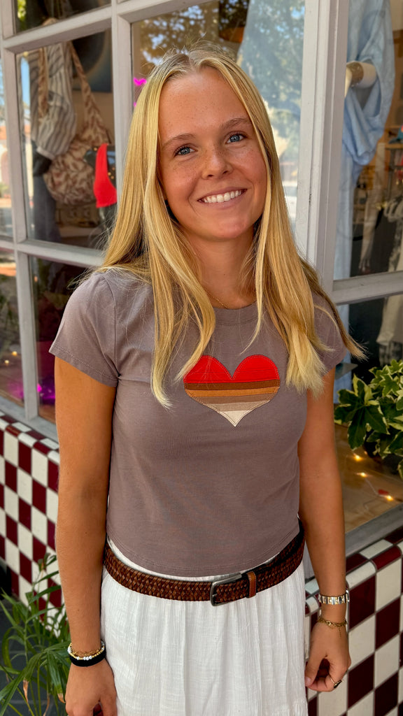 Heart Top - Taupe