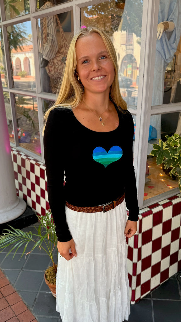 Heart Top - Black Long Sleeve