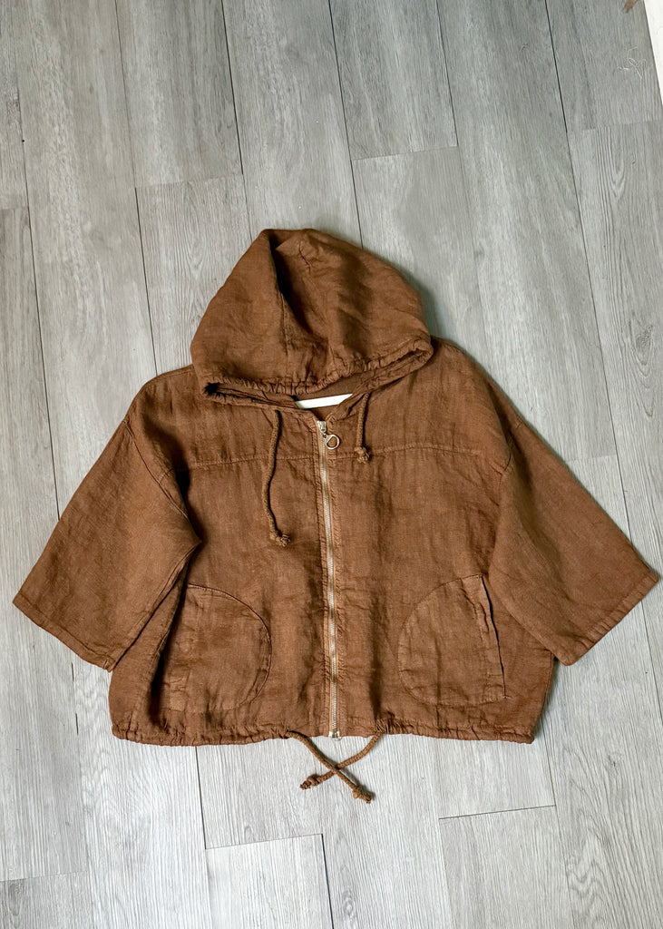 Linen Hooded Jacket - D2823