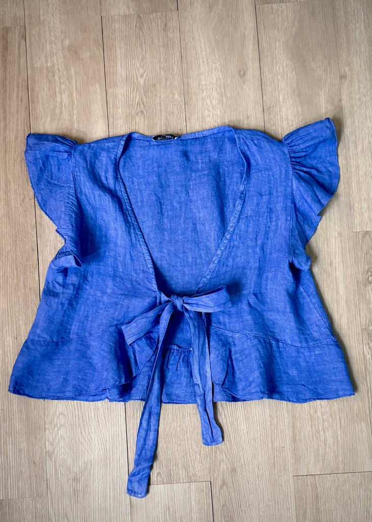 Linen Front Tie Cardigan - D2822