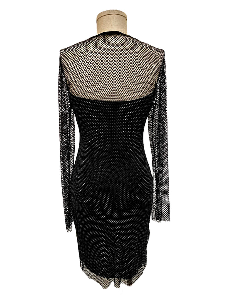 D2743 - Rhinestone Net Dress