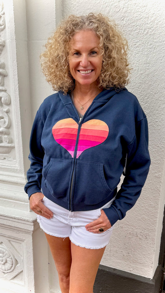 Heart Hoodie - Slightly Cropped - Boyfriend Fit