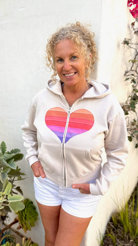 Heart Hoodie - Slightly Cropped - Boyfriend Fit