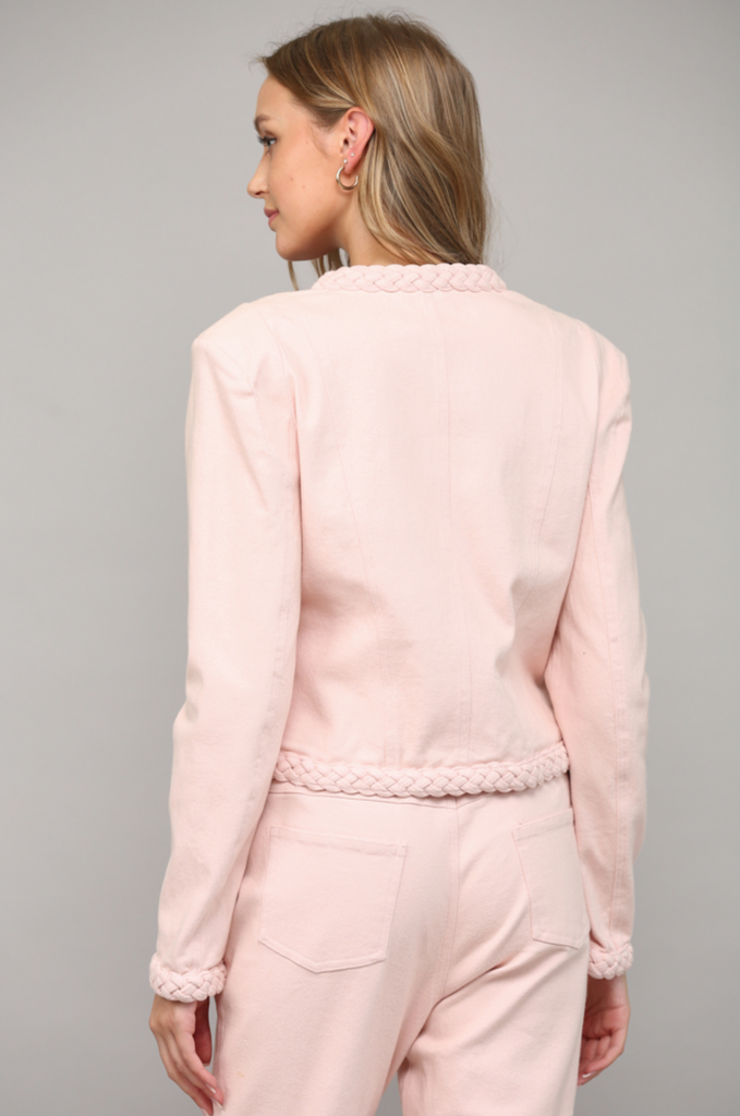 D2582 - Cropped Jacket w/ Braided Trim