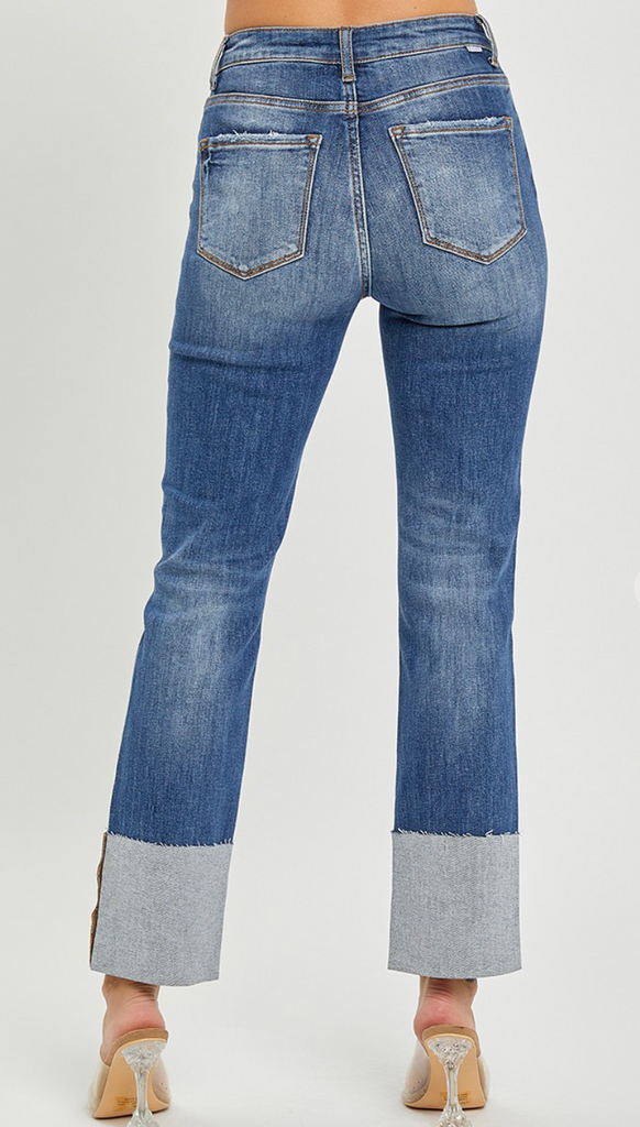 D2688 - High Rise Wide Cuff Jeans