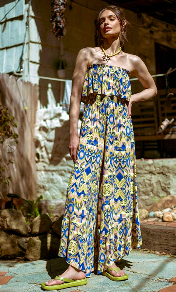D2721 - Wide Leg Strapless Jumpsuit
