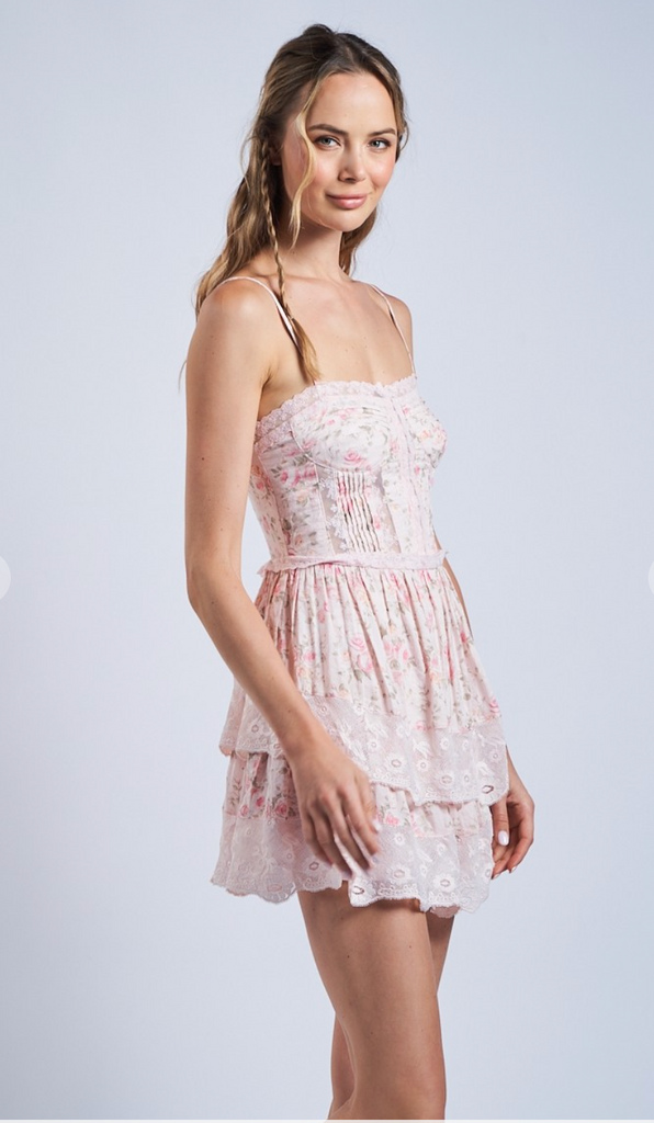 Lace Layered Mini Dress - D2770