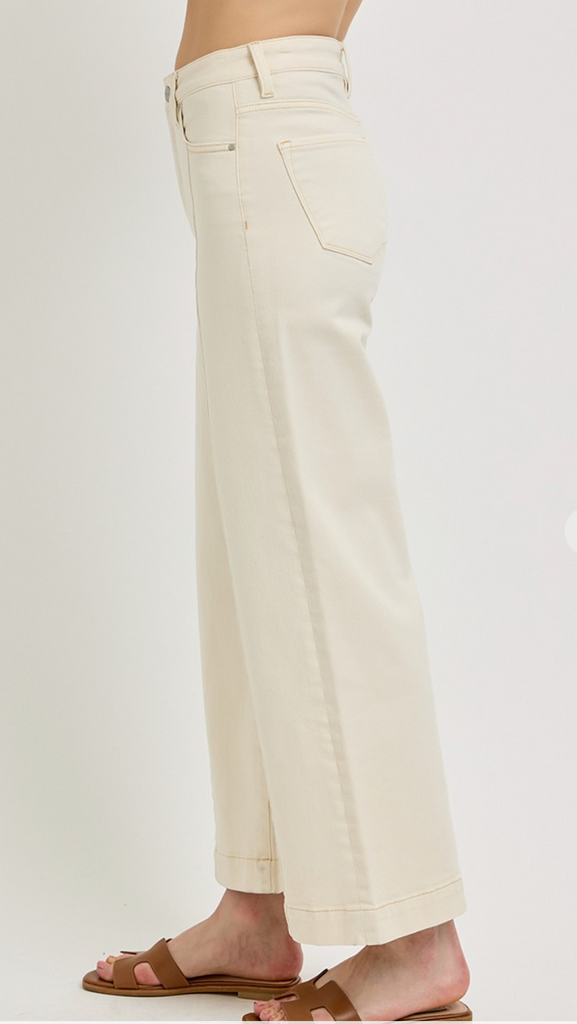 High Rise-Crop Wide Jeans - D2766