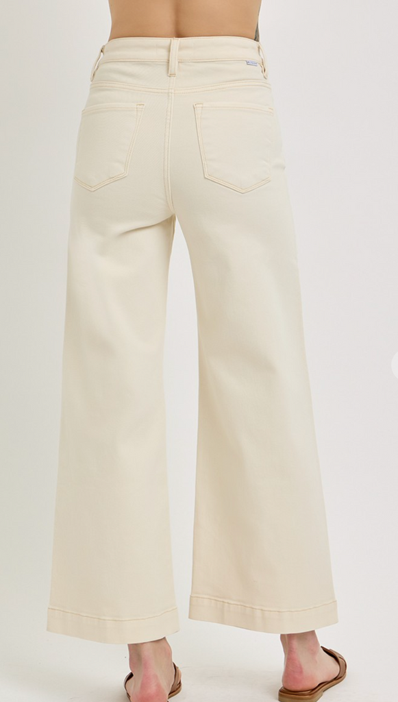 High Rise-Crop Wide Jeans - D2766