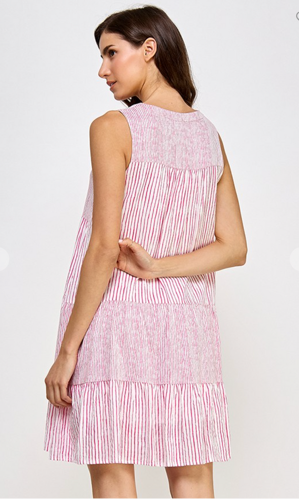 Stripe Tiered Dress - D2790