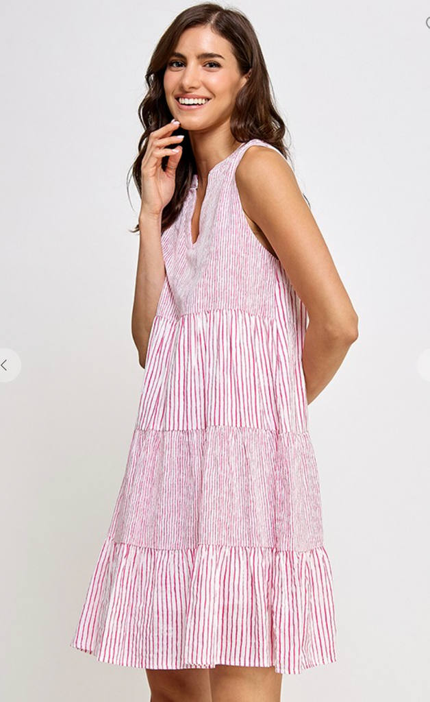 Stripe Tiered Dress - D2790