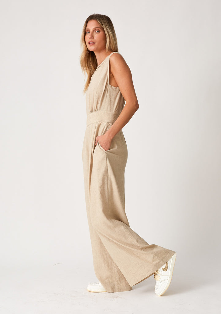 Wide Leg Linen Jumpsuit - D2809