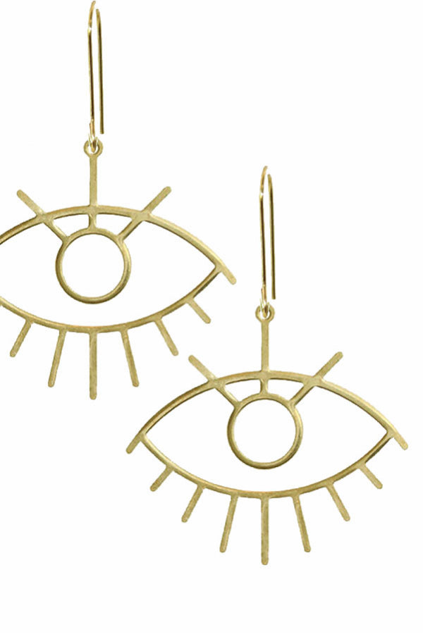Eye Love You Brass Earrings - #45