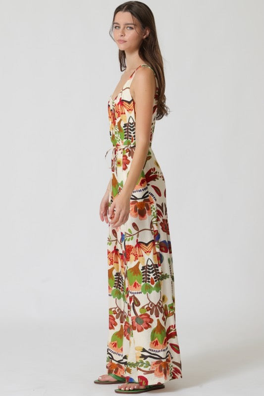 Sleeveless Wide Leg Jumpsuit - D2837