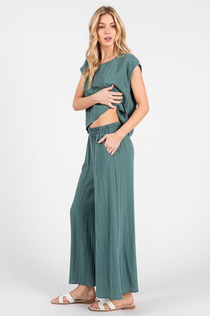 Pull On Flowy Pants -D2758