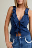 Sleeveless Ruffle Blouse - D2825