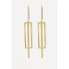 Rectangle Crossings Brass Earrings - #35
