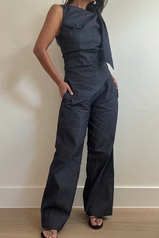 D2721 - Wide Leg Strapless Jumpsuit