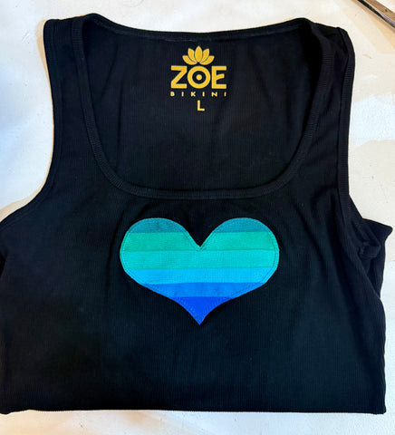 Heart Tank - White Cropped Fit