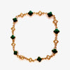 #BR146 - Gold Charm Bracelet - Emerald