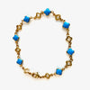 #BR146 - Gold Charm Bracelet - Turquoise