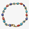 #BR165 - Gold Chain Bracelet - Evil Eye Multi