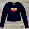 Heart Top - S - Black Long Sleeve