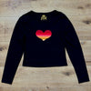 Heart Top - L - Black Long Sleeve