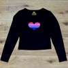Heart Top - L - Black Long Sleeve