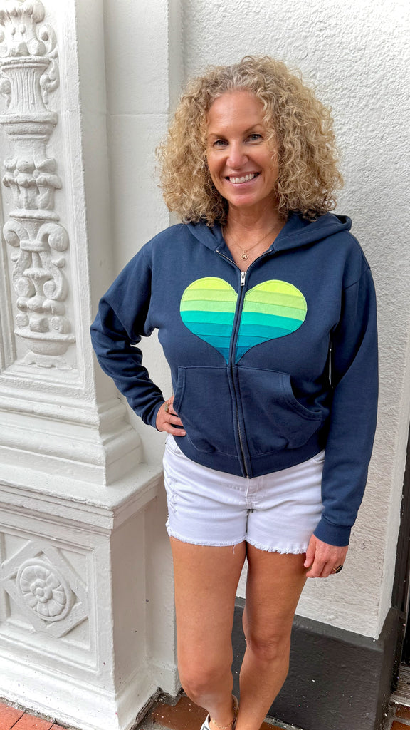 Heart Hoodie - Slightly Cropped - Boyfriend Fit