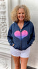Heart Hoodie - Slightly Cropped - Boyfriend Fit