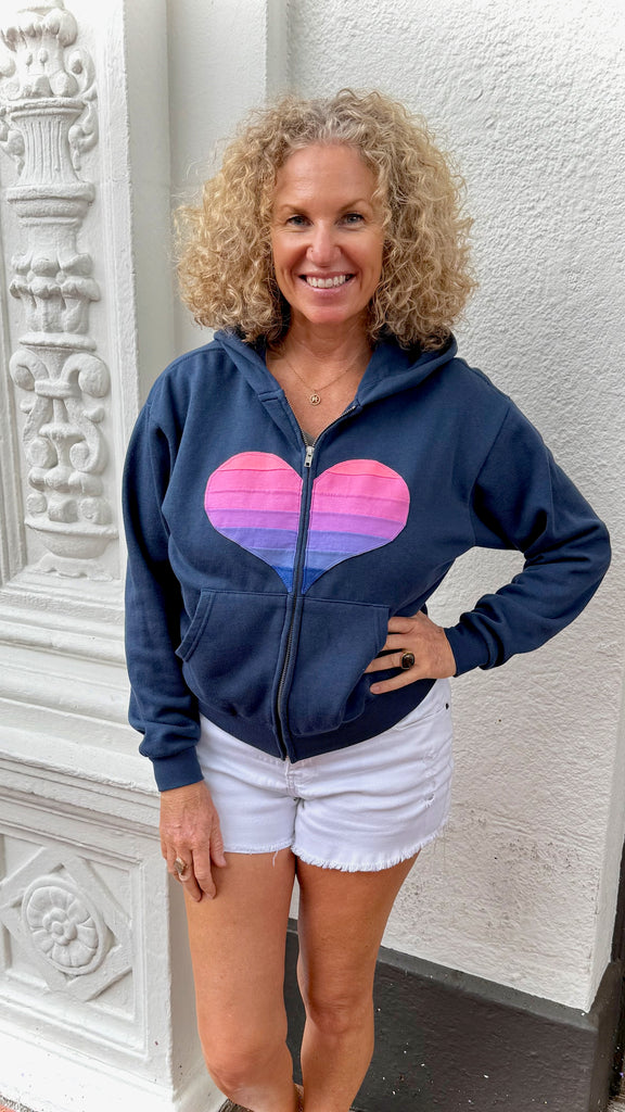 Heart Hoodie - Slightly Cropped - Boyfriend Fit