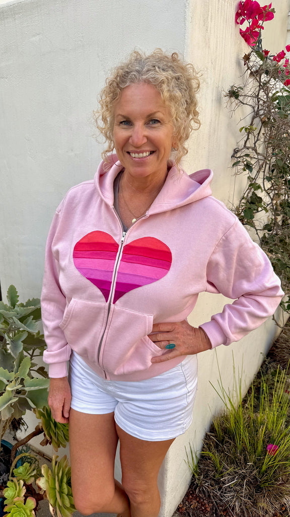 Heart Hoodie - Slightly Cropped - Boyfriend Fit