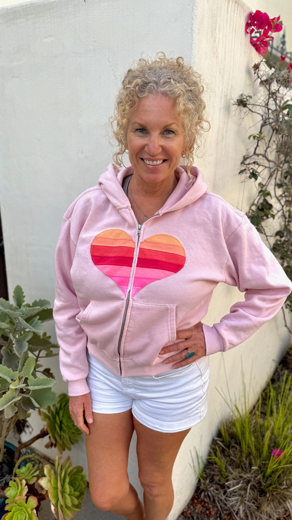 Heart Hoodie - Slightly Cropped - Boyfriend Fit