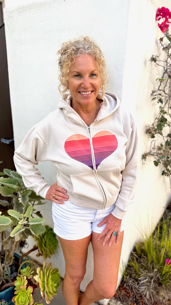 Heart Hoodie - Slightly Cropped - Boyfriend Fit