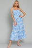 D2522 - Blue Printed Long Dress