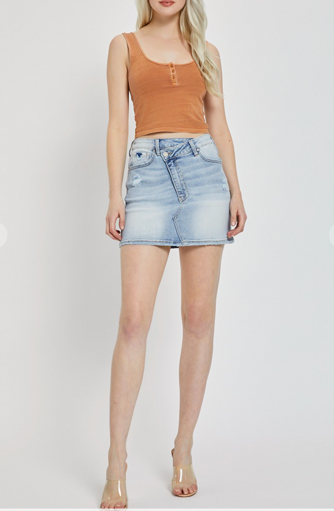 D2560 - Denim Crossover Skirt