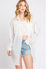 Oversized Sheer Button Up Shirt - D2800