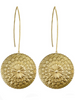 Shield Blooms Brass Earrings - #97
