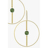 Hoop Crossing Brass Earrings - Green - #31