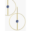 Hoop Crossing Brass Earrings - Blue - #28